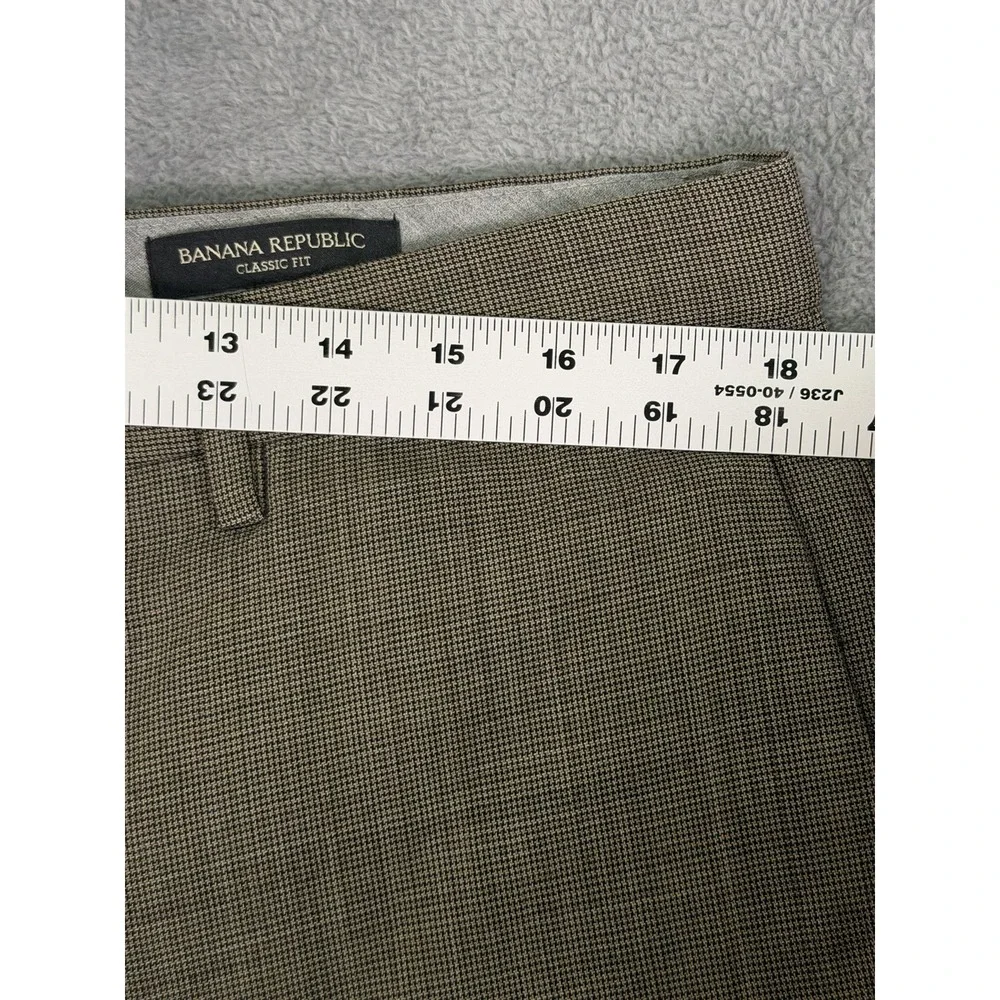 Banana‎ Republic Dress Pants Mens 36x30 Brown Houndstooth Classic 100% Wool